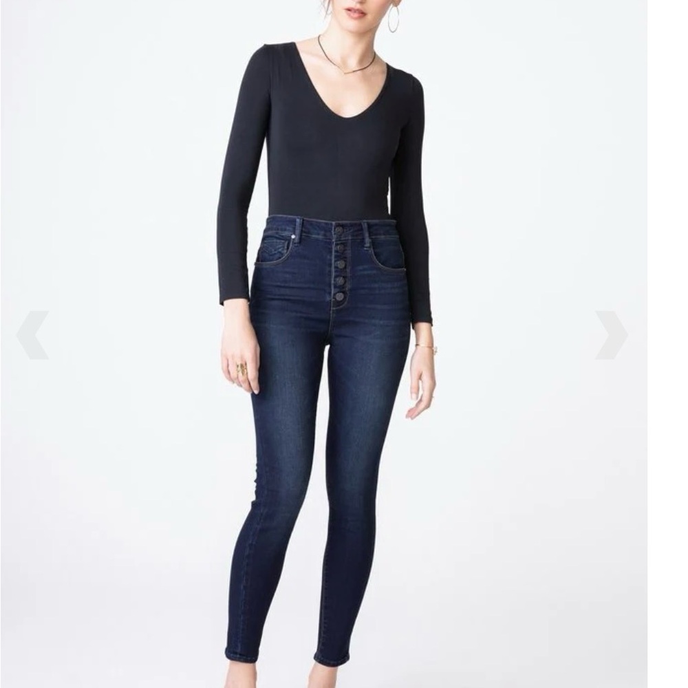 Unpublished High Rise Button Fly Front Sz 26 Women Skinny Jeans Denim